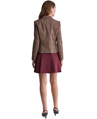 Bcbg Women's Plaid Shoulder-Padded Stretch Blazer