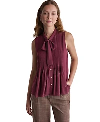 Bcbg Women's Sleeveless Tie-Neck Pleated Blouse