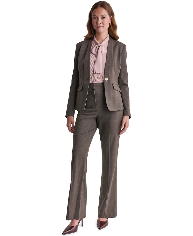 Bcbg Women's Plaid Shoulder-Padding Blazer