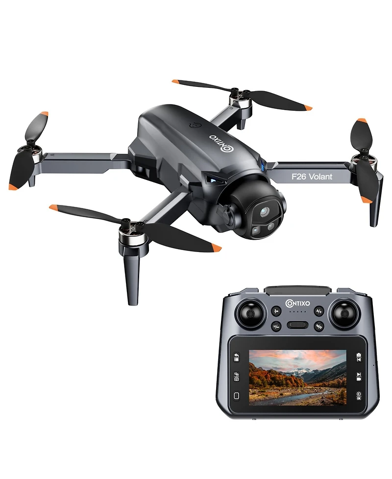 Contixo F26 Volant Fpv Drone, 2 Batteries with 18 Min Flight Each, 4.3" Screen Controller, Optical Flow, 4-Sided Obstacle Avoidance, Ages 14+