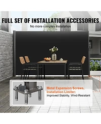 Vevor Retractable Side Awning 71''x 118'' Patio Screen Fence Divider Fencing