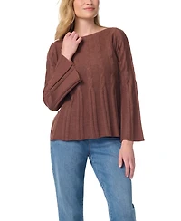 Gloria Vanderbilt Women's Maren Cable-Knit Boat Neck Bell Sleeve Sweater