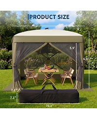 Maxsa 8' x 8' Pop-Up Gazebo Canopy, 300D Oxford Fabric with B3 Mesh, Steel Frame, Removable Wind Panels, Carry Bag