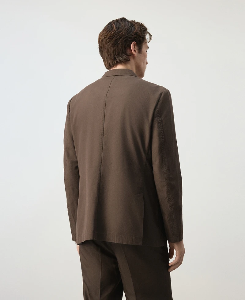 Mango Men's Slim Fit Cotton Lyocell Blend Blazer