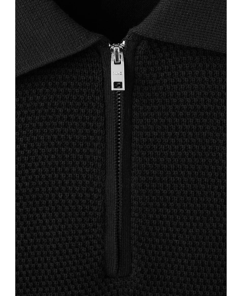 Mango Men's 100% Cotton Structured Knitted Polo shirt