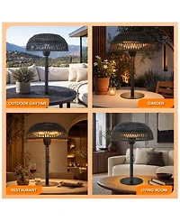 Ltmate Global Inc. 1500W Tabletop Patio Heater with Woven Rattan Shade