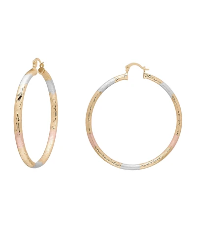 Macy's Tri-Color 58mm Hoop Earrings