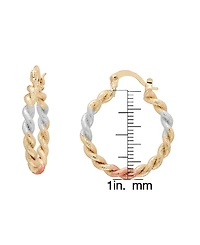 Macy's Tri-Color Twist Hoop Earrings