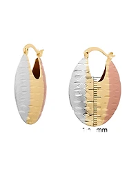 Macy's Tri-Color Puff Oval Hoop Earrings