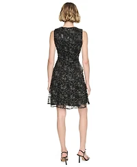 Dkny Petite Sequin Fit & Flare Dress