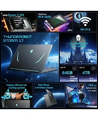 Thunderobot Storm 17 Gaming Laptop, 17.3" Qhd 165Hz 2K, Amd Ryzen 7 255, Nvidia GeForce Rtx 5070, 32GB DDR5, 2TB Ssd, Wi-Fi 6, Windows 11 Home, Black