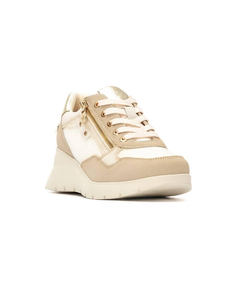 Xti Women's Casual Wedge Lace Up Sneakers