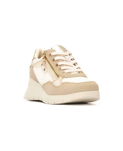 Xti Women's Casual Wedge Lace Up Sneakers