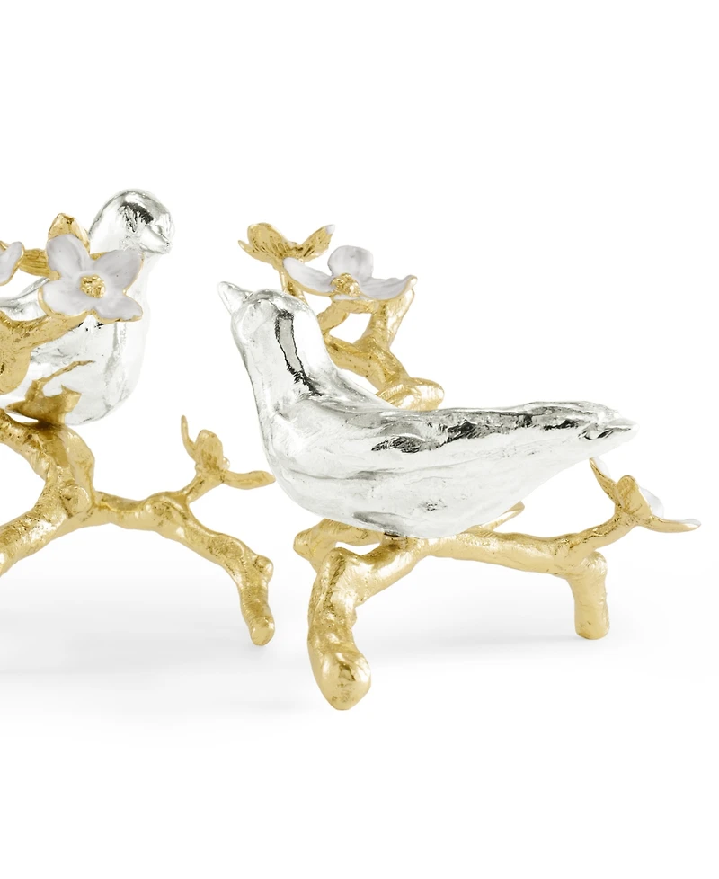 Michael Aram Lovebirds Silver Gold Pair Decorative Object 2 piece