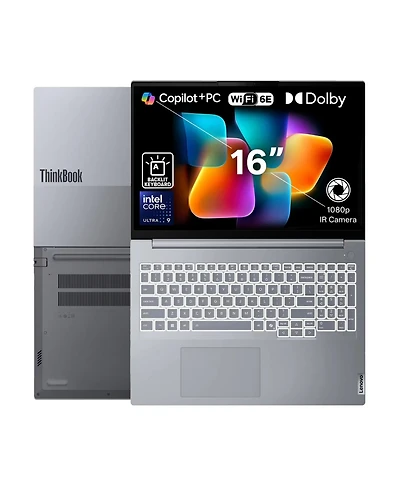 Lenovo ThinkBook 16 16" Fhd+ Business Laptop, Intel Core Ultra 9 185H, Intel Graphics, 32GB DDR5, 2TB Ssd, Wi-Fi 6, Win11 Pro, Grey