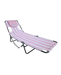 Ostrich The Original Chaise Lounge,Facedown Beach Pool Tanning Chair Pink Stripe