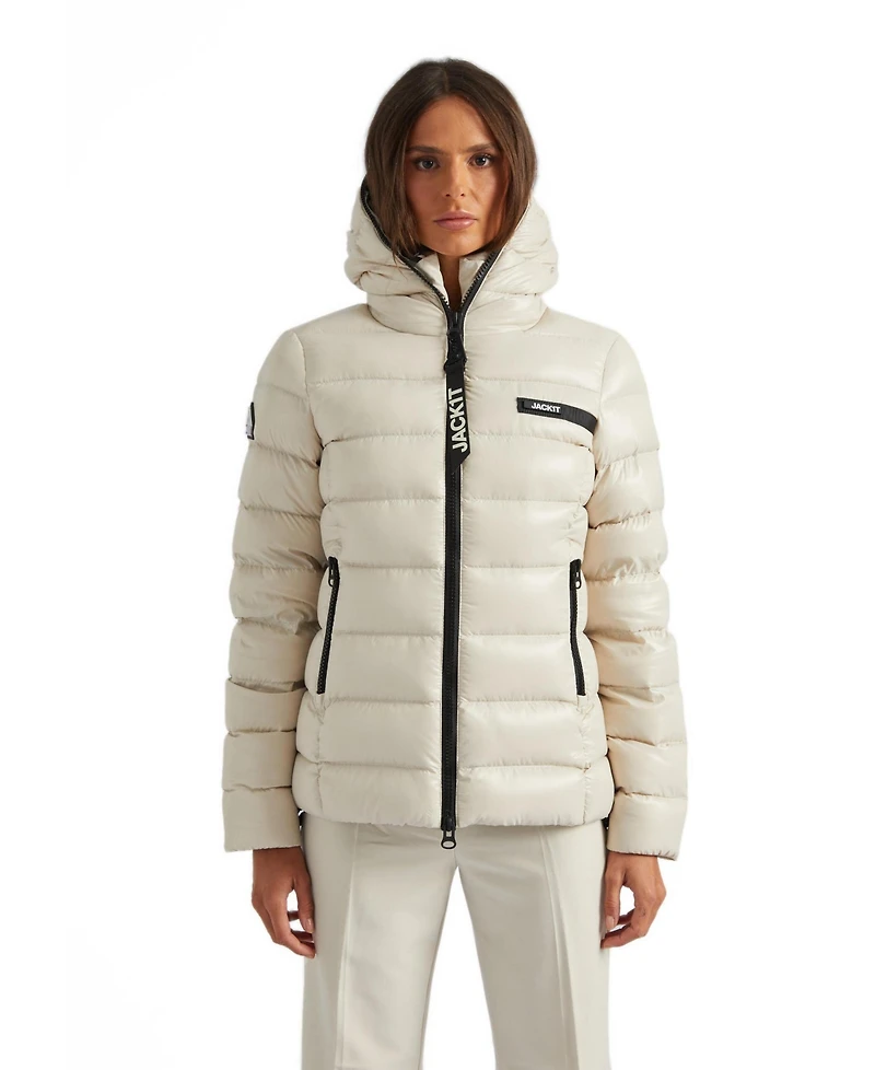 JACK1T Women's Hooded Quilted Puffer Jacket