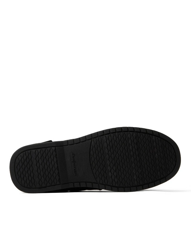 Dearfoams Men's Toby Moccasin Slipper with Tie