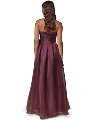 Donna Karan New York Petite Strapless Sweetheart Pleated Gown