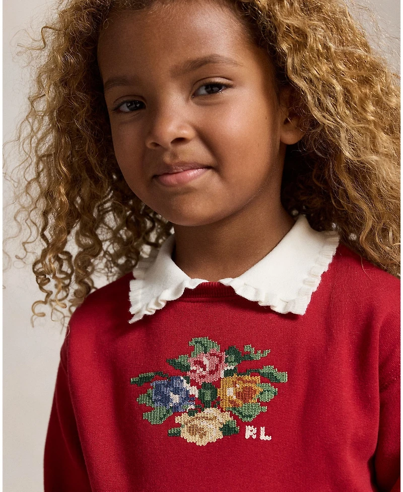 Polo Ralph Lauren Girls' 2T-6X Collared Fleece Sweatshirt