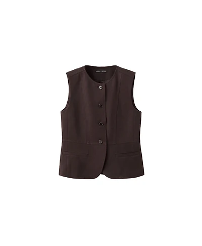 Mango Women's Buttoned Lyocell Vest