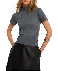 Mint Velvet Women's High-Neck Ruched Top