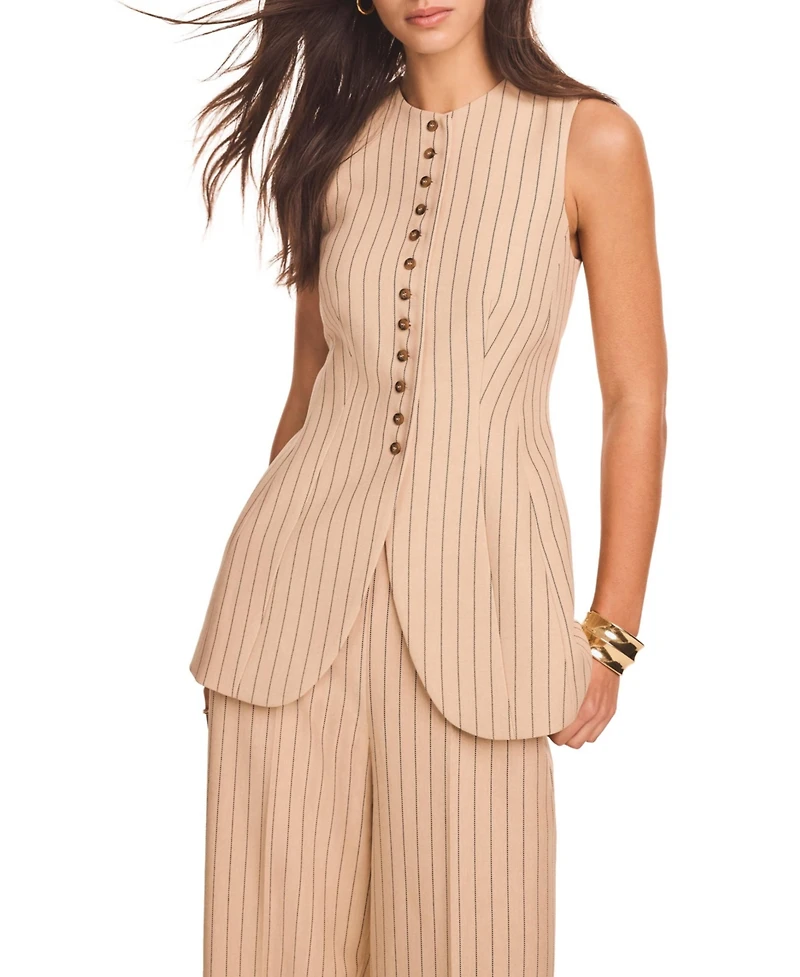 Mint Velvet Women's Pinstripe Longline Waistcoat