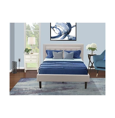 East West Furniture FN08F-1VL0C 2-Piece Platform Full Size Bed Set with 1 Full Bed and an End Table for bedroom