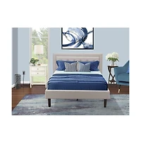 East West Furniture FN08F-1VL0C 2-Piece Platform Full Size Bed Set with 1 Full Bed and an End Table for bedroom