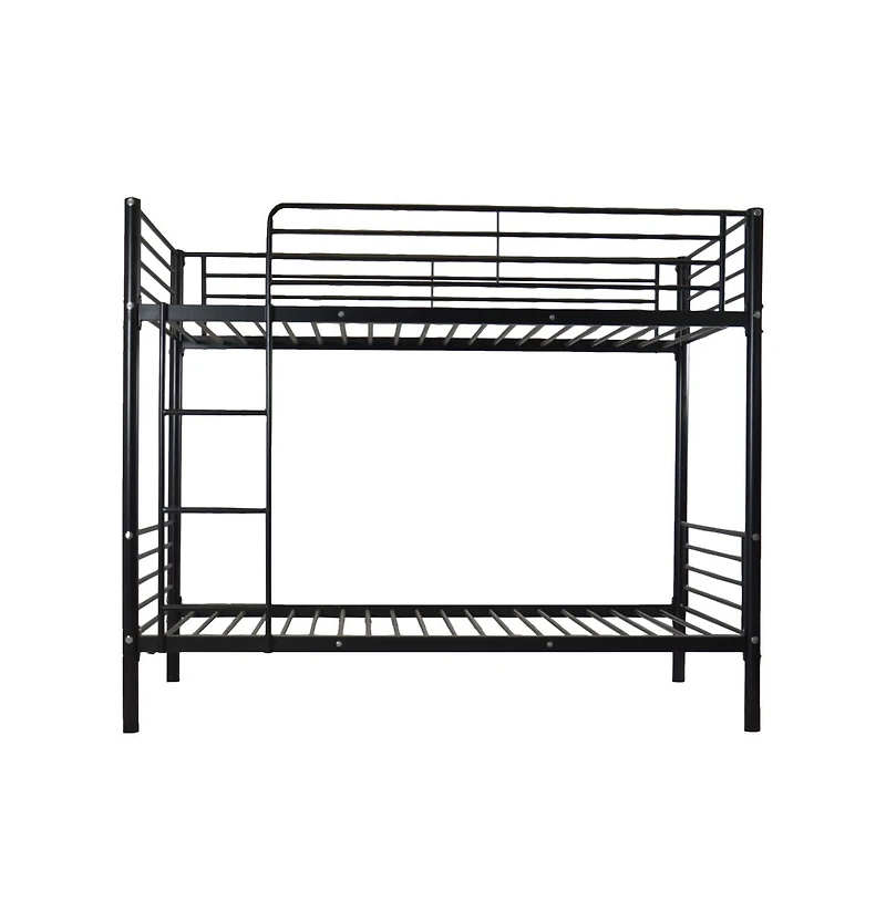Slickblue Kids Twin Bunk Bed with Metal Frame, Ladder and Safety Guardrails