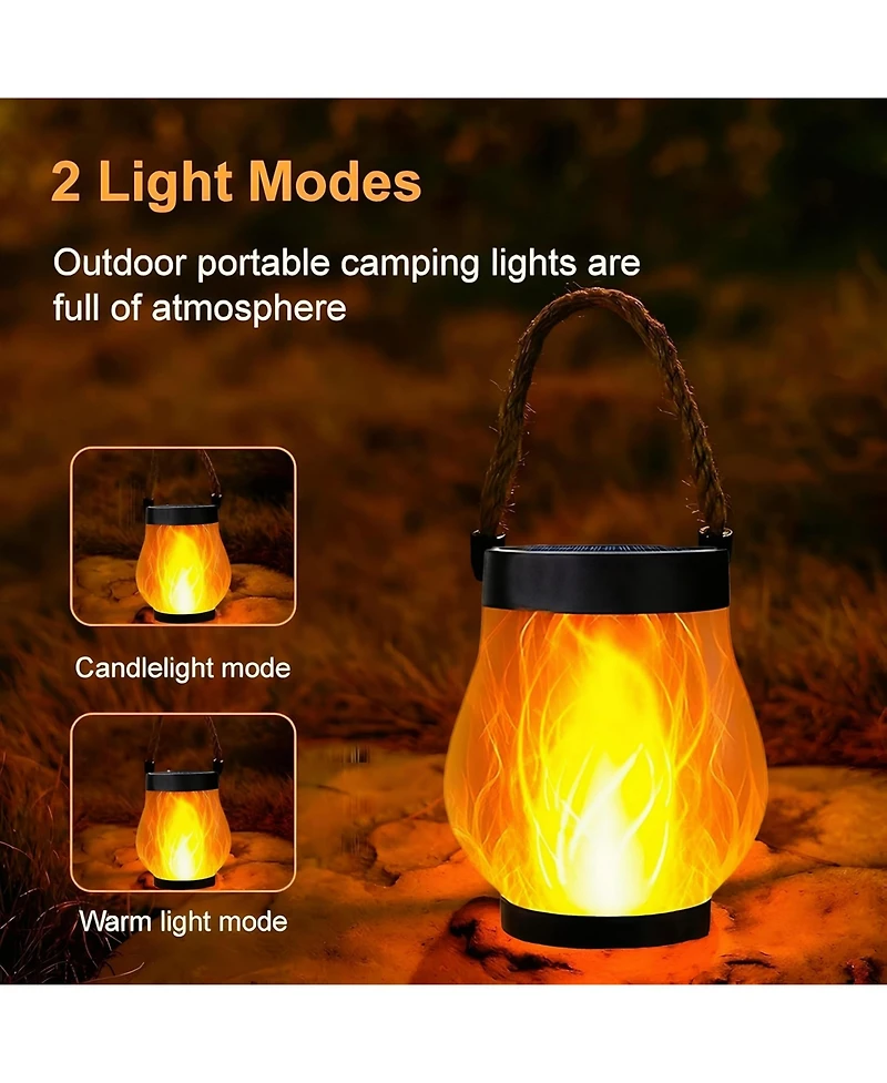 Cushry Solar Lantern Outdoor Lights Large Waterproof Flickering Flame Solar Lantern for Yard Garden Patio Hanging Tabletop Decor (1Pieces )