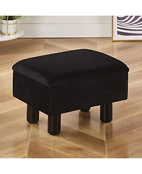 Slickblue Modern Storage Ottoman Footrest with Solid Wood Legs
