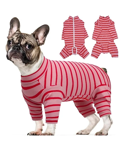 Long Sleeve Post-Surgery Recovery Onesie Suit for Dogs with Abdominal Protection