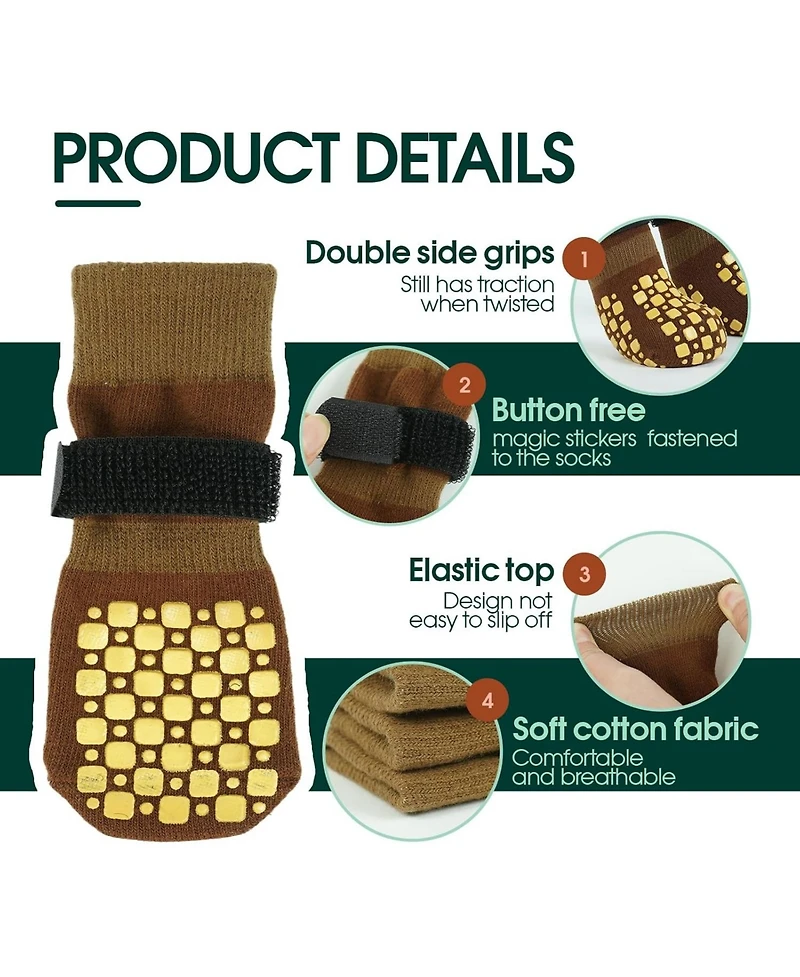 Double-Sided Grip Knit Paw Protection Socks for Dogs