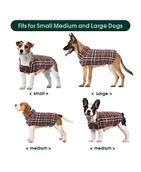 Reversible Waterproof Fleece-Lined Dog Jacket with Leash Access | Cold Weather Coat for Medium Dogs