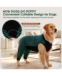 Soft Recovery Onesie Surgical Suit with Rear Leg Sleeves and Abdominal Coverage for Dogs