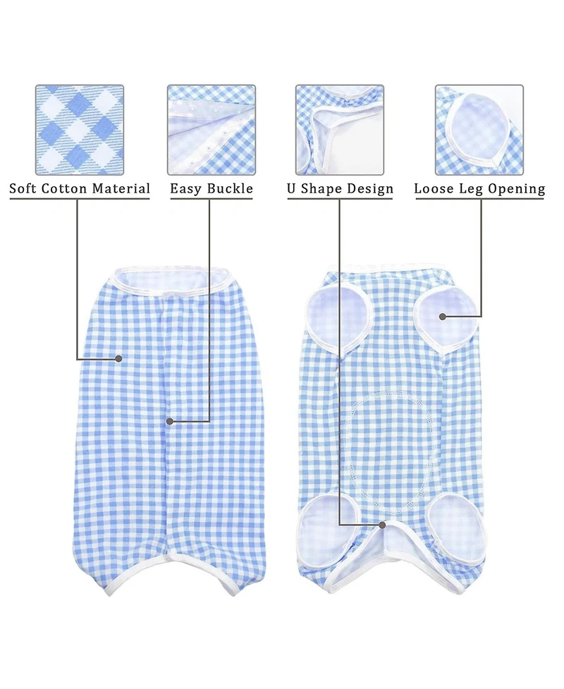 Cotton-Blend Surgical Recovery Suit for Dogs and Cats, E-Collar Alternative Onesie