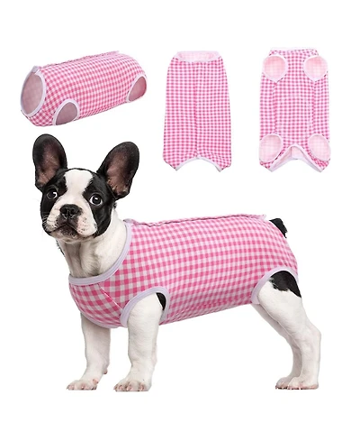 Cotton-Blend Surgical Recovery Suit for Dogs and Cats, E-Collar Alternative Onesie