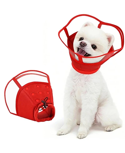 Soft Double-Layer Mesh and Transparent Pvc Recovery Cone Collar for Dogs