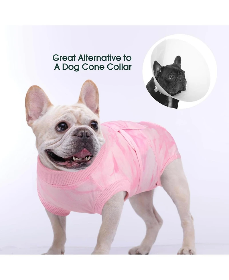 Soft Cotton Recovery Bodysuit for Dogs, Post-Surgery Protective Suit with Anti-Licking Design