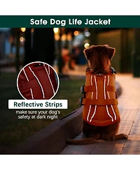 High-Flotation Ripstop Reflective Safety Life Vest for Dogs with Rescue Handle