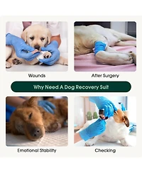 Breathable Stretch Recovery Bodysuit Onesie for Dogs, Post-Surgery Wound Protection Suit