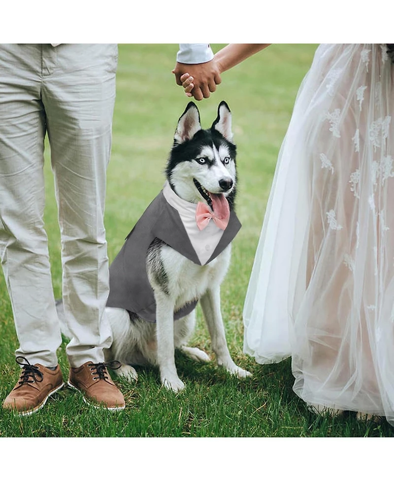 Formal Tuxedo and Bandana Two-Piece Set for Dogs