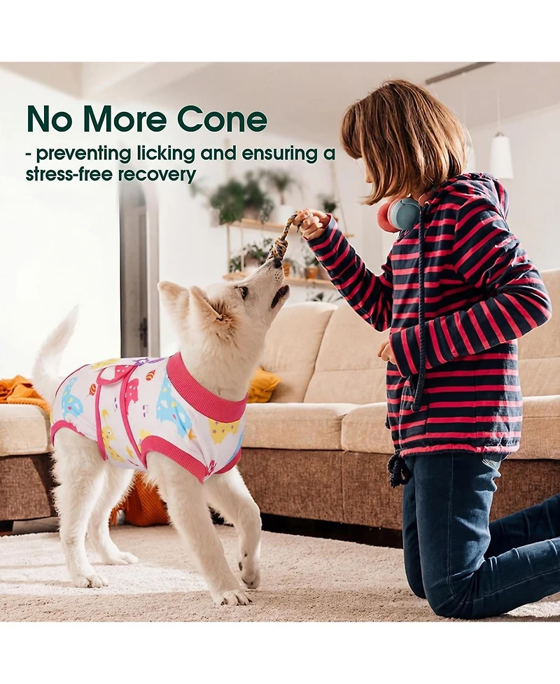 Post-Surgery Recovery Bodysuit Onesie for Dogs, Cone Alternative for Wound and Incision Protection