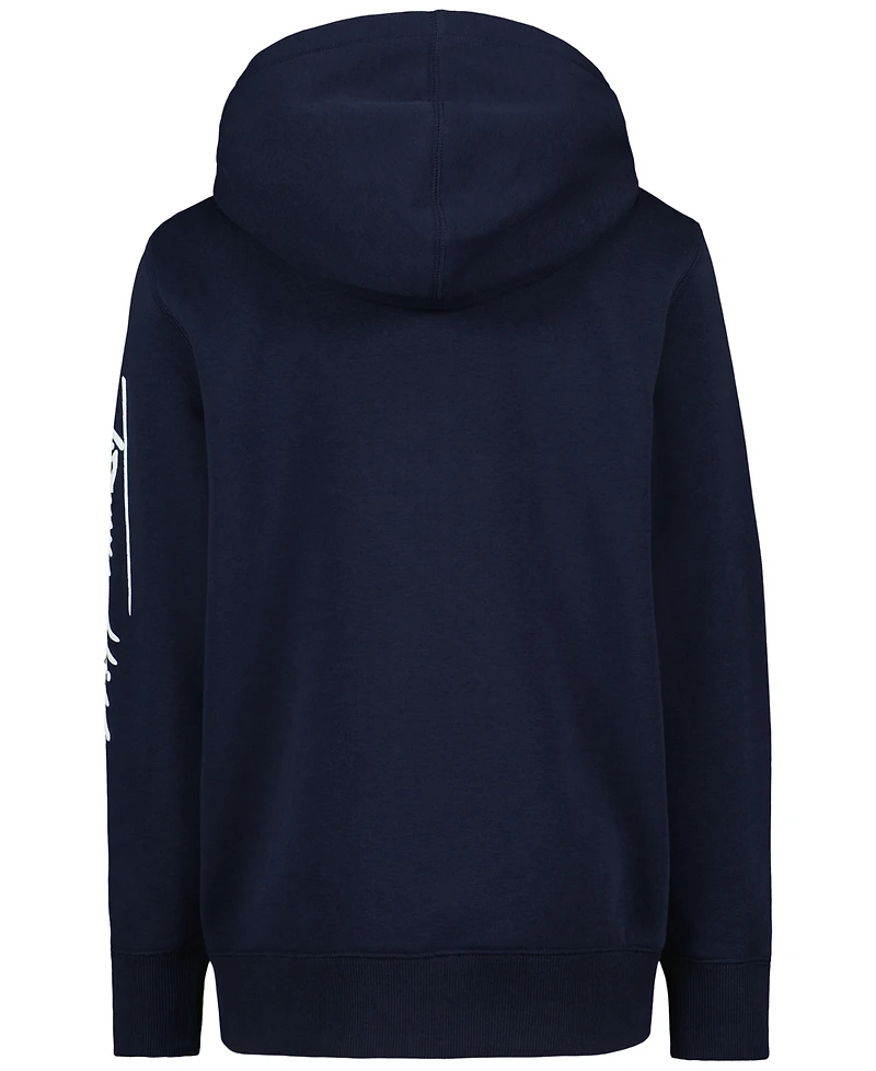 Tommy Hilfiger Boys' 8-20 Signature Full Zip Kangaroo-Pocket Cotton-Polyester Blend Hoodie