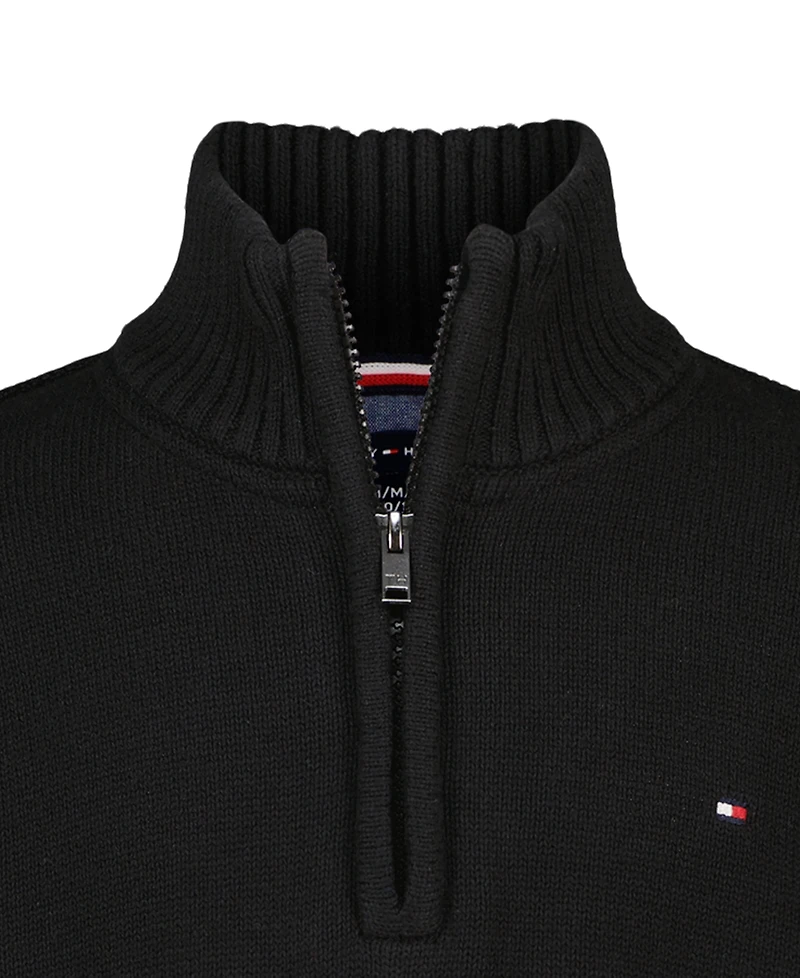 Tommy Hilfiger Boys' 8-20 Zipneck Cotton Quarter-Zip Sweater