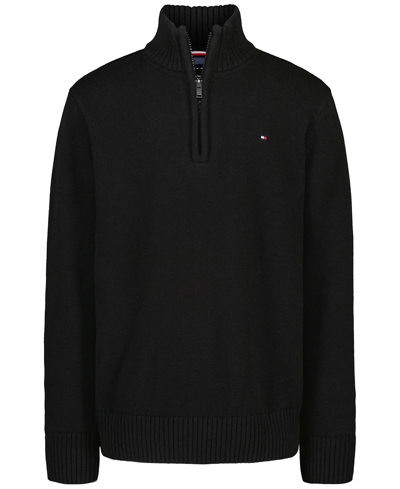 Tommy Hilfiger Boys' 8-20 Zipneck Cotton Quarter-Zip Sweater