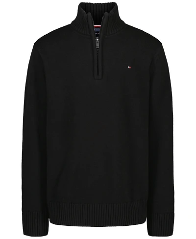 Tommy Hilfiger Boys' 8-20 Zipneck Cotton Quarter-Zip Sweater