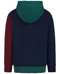 Tommy Hilfiger Boys' 8-20 Griffin Badge Colorblock Kangaroo Pocket Cotton-Polyester Blend Pullover Hoodie