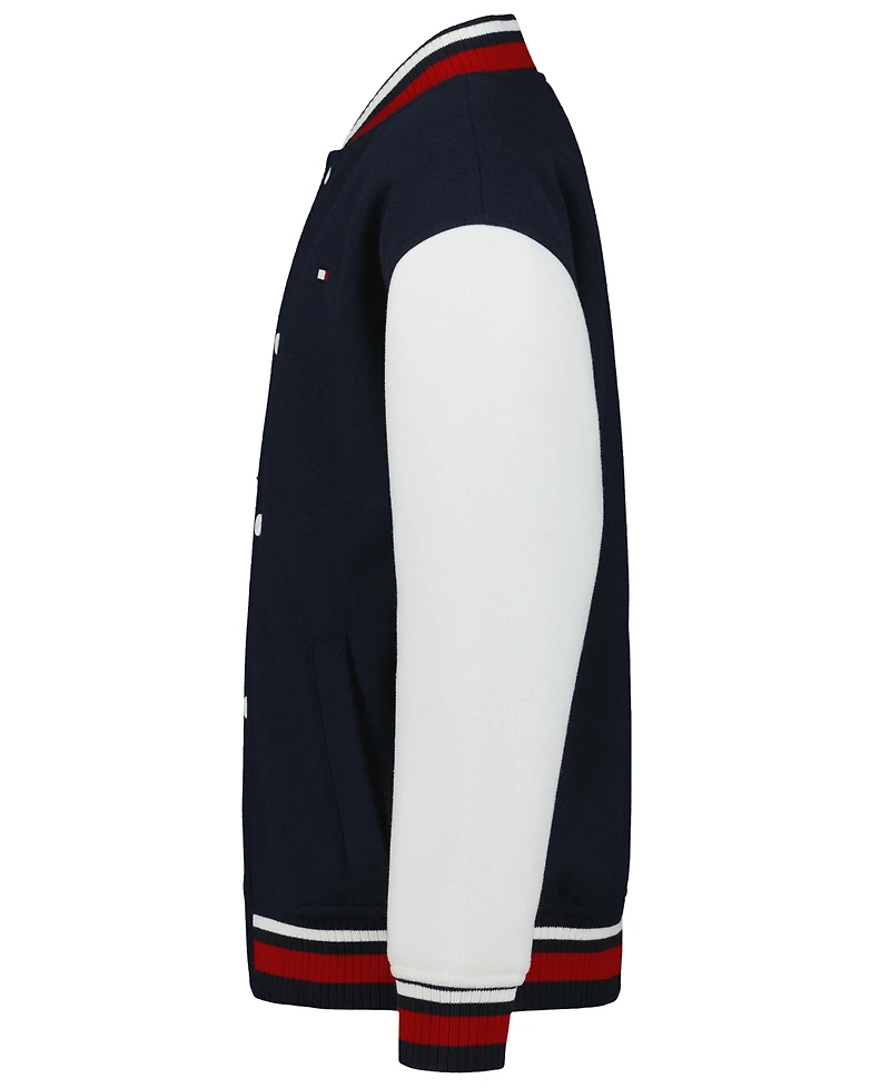 Tommy Hilfiger Boys' and Girls' Striped-Ribbed Colorblock Bomber Jacket, Created for Macy's